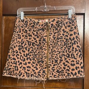 Leopard Print Mini Skirt
